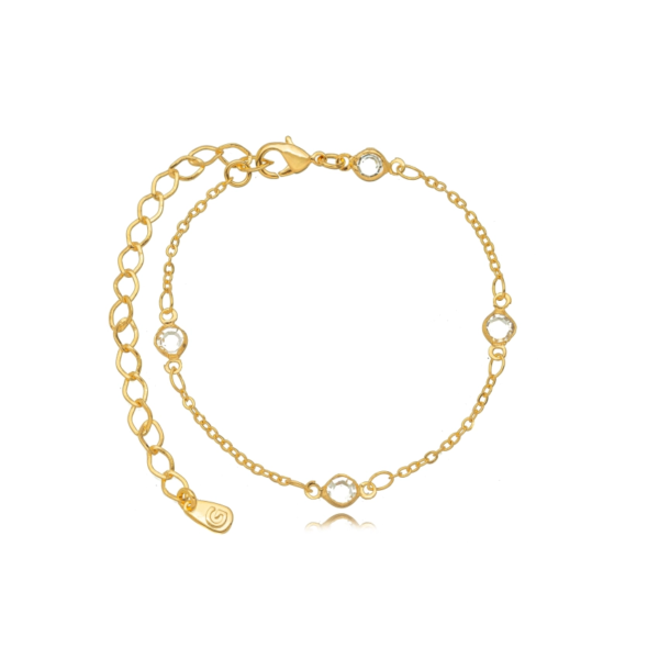 Pulseira Cristais Dourados - Banhada a Ouro 18K